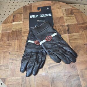 Harley Davidson Victory Lane Leather Gloves 98104-23VM Adults Size Small